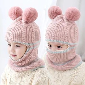 Berets Boys Winter Hats And Scarves Set Girls Add Thick Scarf In Autumn Cute Pom For Children Ages 3-8 Years