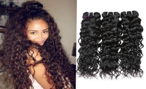 Bom corpo brasileiro solto onda profunda trama de cabelo encaracolado kinky em linha reta pacotes de cabelo humano peruano indiano extensões de cabelo malaio dy7181112