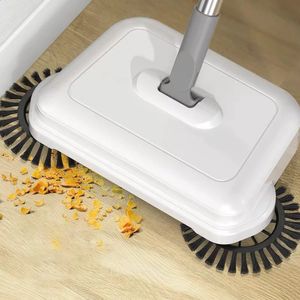 Mão varrendo máquina doméstica sem eletricidade 360 graus de rotação automática limpeza push sweeper vassoura pá 240123