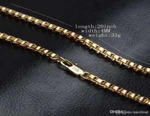 4mm moda gioielli di lusso collana a catena placcata oro 18k per uomo donna catene collane regali interi accessori hip hop KKA16143635