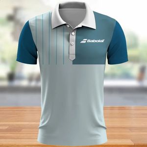 Poloshirt Boutique Atmungsaktive Golfbekleidung Herren Fitness Poloshirt Badminton Sportbekleidung Patchwork Bedruckte Tennisbekleidung 240118