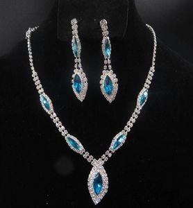 YT043 Fashion Alloy Necklace 2Colours Rhinestone Necklace Earring Set Crystal Jewelry Sets for Brides Wedding Jewelry High Quality1657021