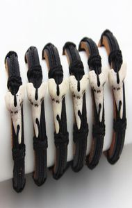 Mode smycken grossist parti 12st imitation tand hänge surfer läder armband hampa läder armband gåva MB804505223