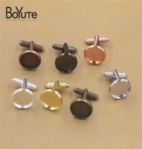 Boyute 20pcs czarny pistolet splatane spinki do mankietów puste rundę 12 mm 14 mm 16 mm 18 mm 20 mm Cabochon Baza