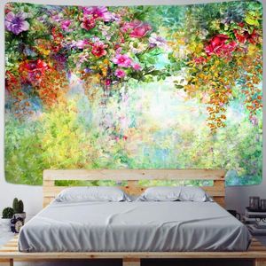 Tapestries Creative Flower Printing Tapestry Art Decor Wall Hanging Bohemian Tropical Plant Hippie Dorm Modern Background Cloth