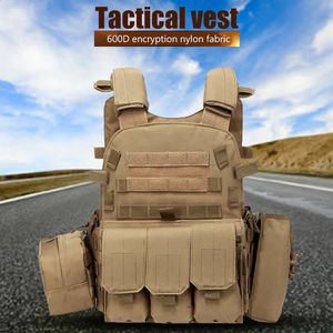 Nylon Tactical Vest Body Armor Hunting Airsoft Military Army Vest Camouflage Plate Vest Hunting Camo Army Vest 240118