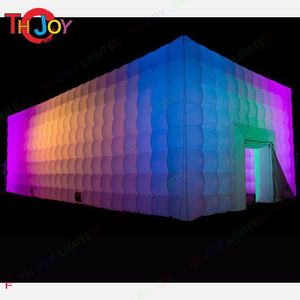 8x8x4mH (26x26x13.2ft) attività all'aperto Strisce LED Armadio luminoso tenda cubica gonfiabile evento mostra fiera Tendone gigante Sala per feste con ventilatore in vendita