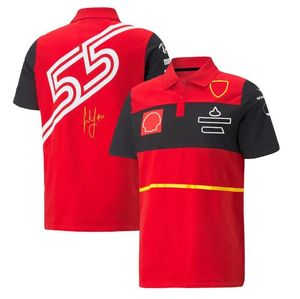 Formel 1 Racing T-Shirt Neues F1 Red Team Driver T-Shirt F1 Shirts Racer Fans Casual Polo Shirts Sommer Langarm Jersey T-Shirt