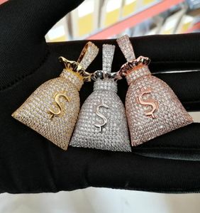 Pendant Necklaces Brass Setting CZ Hip Hop US Dollar Micro Pave Stones Necklace Jewelry For Men And Women CN0452492807