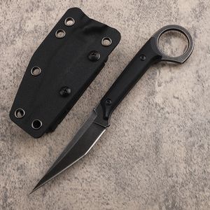 A0226 Outdoor Survival Tactical Straight Knife 440C Stone Wash Blade Full Tang G10 Handle Fixed Blade Knives With Kydex Outdoor Tools