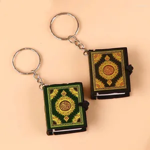 Bierek Muzułmańska żywica kluczy Islamska Mini Ark Koran Książka Realna papier może przeczytać wisiork kluczyka pierścieniowa biżuteria religijna