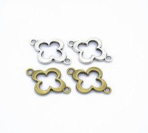 Bulk 500 PCS Lot Clover Quatrefoil Connector Links Charms Silver Bronze Plated 2115mm Välj ditt belopp9061864