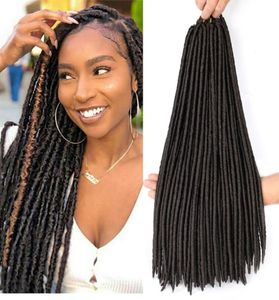 Extensões de cabelo retas faux locs, cabelo de crochê 18quot, dreadlocks, 24 fios, macios, locs, tranças de crochê, faux locs, tranças bs202052627