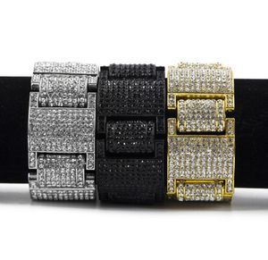 Herren Hip Hop übertrieben Gold Armbänder Schmuck neue Mode Strass Diamant Iced Out Armband für Männer3173705