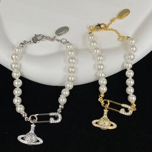 Nuovo braccialetto di perle Bracciale a catena in oro con diamanti per donna o uomo Fornitura di braccialetti in oro placcato
