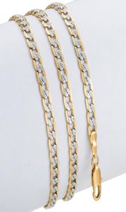 Gold Chains Necklaces Men Women Cuban Link Chain Male Necklace Fashion Men039s Jewelry Whole Gifts 4mm GN645348903