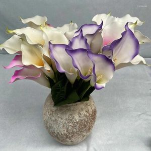 装飾的な花人工植物サンセットパープルカラリリーホワイトタロホームガーデン飾り