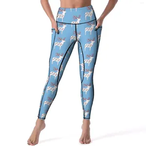 Aktive Hose Nordic Animal Print Yoga Weihnachten Rentier Workout Gym Leggings Hohe Taille Stretch Sport Neuheit Grafik