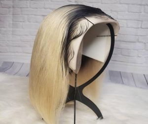 613 Blondynka koronkowe peruki przednie Bob Brazylijskie ludzkie włosy 150 gęstość Remy proste włosy