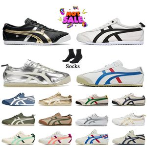 OG Designer Onitsukass Tiger Mexico 66 Running Shoes Tigers Slip-On Canvas Silver Gold Off Green Red Yellow White Black Women Mens Jogging Walking Sneakers