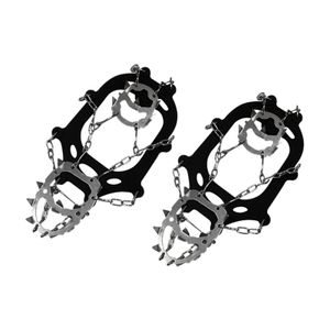 1pair Climbing Gripper Walking Hiking Anti Slip Crampons Outdoor 18 Teeth Cleats Shoe Cover Ice Snow Winter Spikes Professional 240125