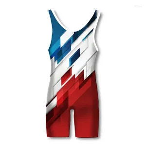 Running Sets USA Professional Race Clothing Mens Wrestlets Singlets garnitur bez rękawów podnoszenie body gymu fitness One-uecece