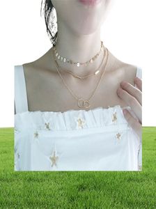 Pameng Silver Color Chain Leaves Multi Layer Choker Necklace for Women Collier Femme Fashion Jewelry Gold Color1156258