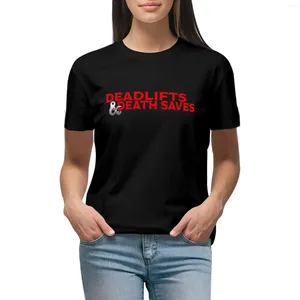 Kadın Polos Deadlifts and Death Tasarruflar Klasik Logo T-Shirt Hippi Giysileri Kadınlar İçin Komik Anime Siyah Tişörtleri