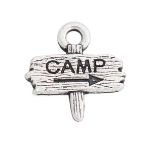 Antique Silver Color Double Side Alloy CAMP Road Sign Charms For Campers 1213mm AAC17462565734