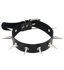 Hela choker smycken europeiska och amerikanska nattklubb pu läderhalsband nit spikade krage clavicle kedja hiphop smycken ch7508832