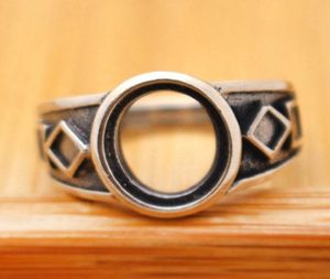 Argento sterling 925 9X11mm ovale cabochon semi-montatura anello di moda Art Deco anello di fidanzamento nuziale uomo gioielleria raffinata impostazione4371022