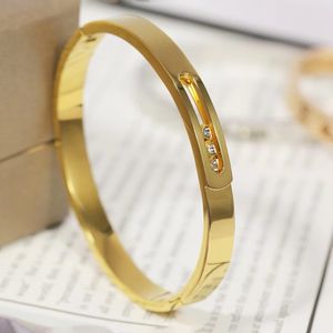 High-quality Messikas Charm Bracelets for Women S Sier Rose Gold Geometric Diamond Sliding Three Diamond Personality Designer Jewelry Gift