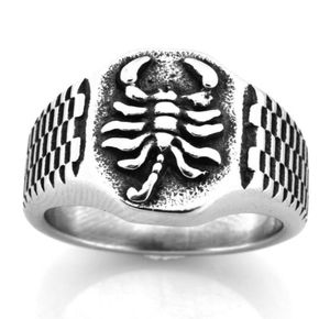 Rostfritt stål Punk Vintage Mens eller Womens smycken Celtic Watchband Scorpion Insect Ring Present till Brothers Sisters FSR20W479807199842406