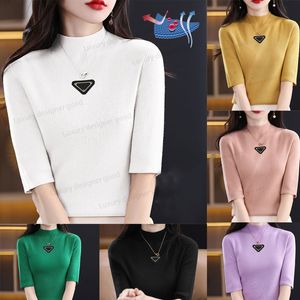 Trendy Top Slim T Shirt Designer Short Sleeve Women Knit Sweaters