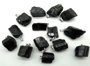 Whole Selling Natural Stone Black Tourmaline Repair Ore Can Be Used Pendant For DIY Jewelry Making Necklace 50pcs5590496