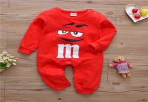 Neugeborenes Baby Jungen Mädchen Kleidung 2 Farben Cartoon M Bohnen 100 Baumwolle Langarm Babyspielanzug Overalls Kleinkind Lässige Babykleidung2434304