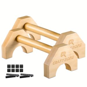 1 Pair Wooden Push-up Bar Stands Gym Push Ups Rack Board Fitness Exercise Body Building Training Handstand Parallel Rod 240123