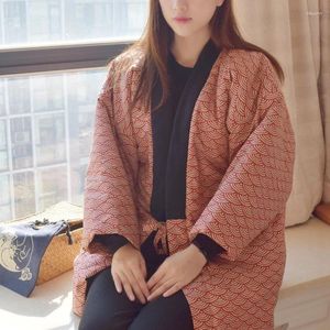 Ethnic Clothing Winter Women Kimono Haori Thick Warm Cotton-Padded Jacket Autumn Casual Home Clothes Female Solid Color Loose Overcoat M2117