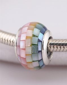 Ciondoli multicolori a mosaico in vero argento 925 adatti per bracciale stile fai da te 797183MPR H88053751