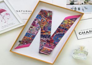 Scarves Fashion Retro Bag Scarf Women Small Silk Print Art Head Handle Ribbons Long A126924439