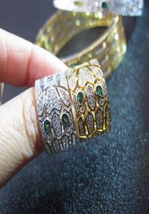 Luxury designer european CZ diamonds animal punk ring 18k whiteyellow gold plated jewelry for women2037141