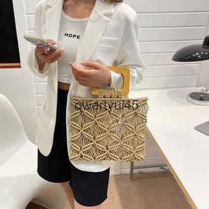 TOTES IMATE WOMENS I BAGS BOEMIAN TWOVED MES BAG Summer Słomka Bags Bagów Drewniane i ollow tote żeńska sopper basketh24218