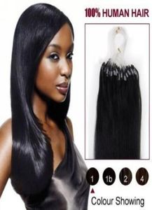 2015 Selling virgin Peruvian micro loop hair extensions 10 gram per strand 100 strands per Pack 1 jet black dhl shppin2404551