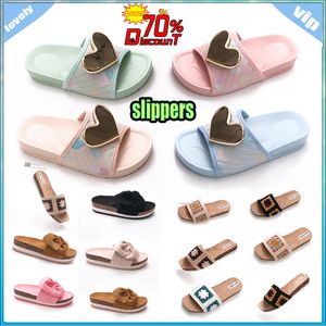 Designer Casual Platform anti- headband Slides Slippers Men Woman wear resistant anti Leather soft soles sandals Summer Beach Slipper Size 36-40