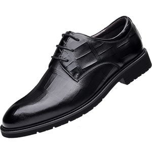 Sapatos de couro genuíno masculinos dedo do pé quadrado vestido de negócios high-end sapatos formais masculinos respirável sapatos confortáveis 240118