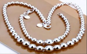 100 new high quality 925 silver charm beads necklace bracelet Jewelry Set 5set5784623