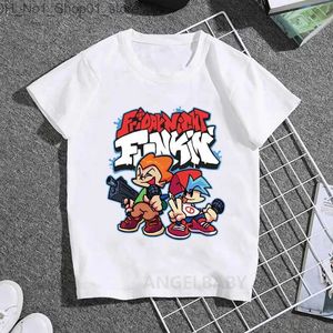 T-shirts Hot Game Friday Night Funkin Cartoon Kids T shirt Girls Summer Fashion Tops Baby Boys Clothes Children Short Sleeve T-shirt Q240218