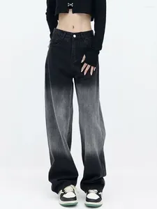 Women's Jeans Spring 2024 Womens Fashion High Waist Wide Leg Baggy Woman Denim Capris Tie Dye Pants Jean Mom Trousers