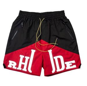 Projektant Męskie Shorts Rhude Short Kid Hafdery Pocket Unisex Summer Street Hip Hop List Wszechstronny pary jogging oddychający