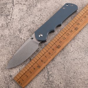 1Pcs A0221 New Folding Knife AUS10 Satin Drop Point Blade CNC G10 with Stainless Steel Sheet Handle Ball Bearing EDC Pocket Knives